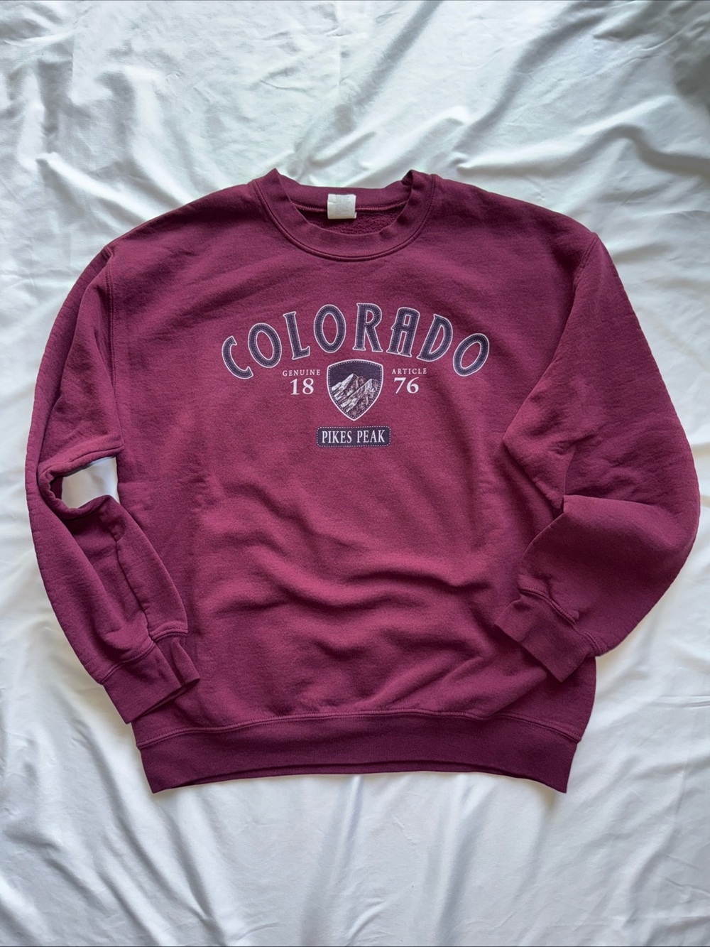 Vintage Colorado Pikes Peak Crewneck Sweatshirt - Maroon